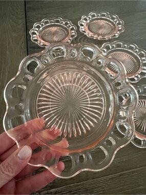 Anchor Hocking pink depression glass Dessert Plates-6
